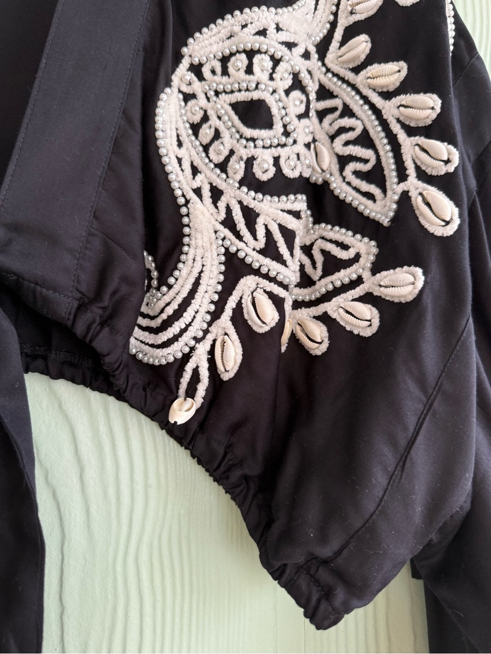 By Anthropologie Embellished Tie-Front Top, One Size - Picture 11 of 16